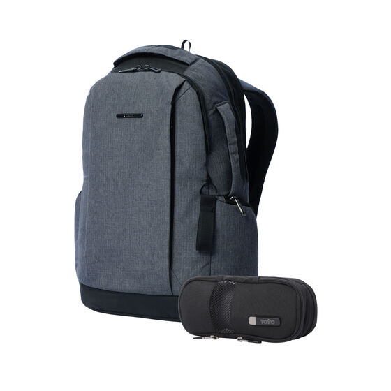 Kit mochila ejecutiva hombre + estuche Asphalt/Black image number 1