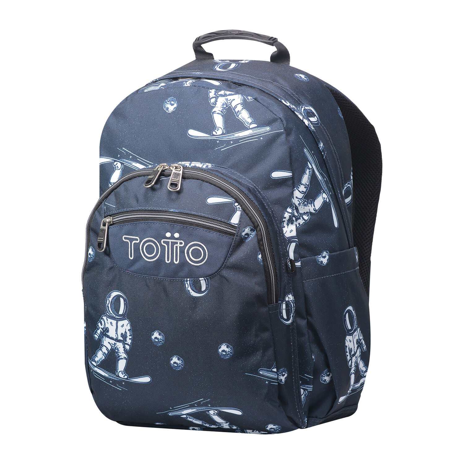Mochila escolar adaptable a carro estampado astronautas