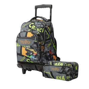 Kit escolar mochila de ruedas + estuche Truck