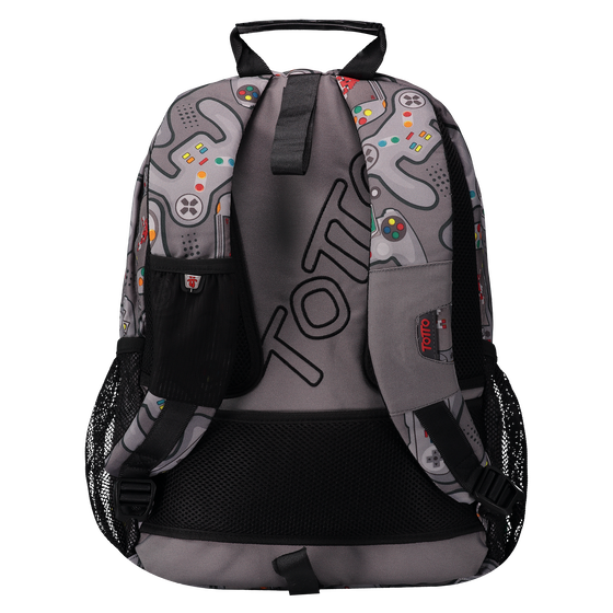 Mochila escolar adaptable a carro Acuareles Gris Totto.es