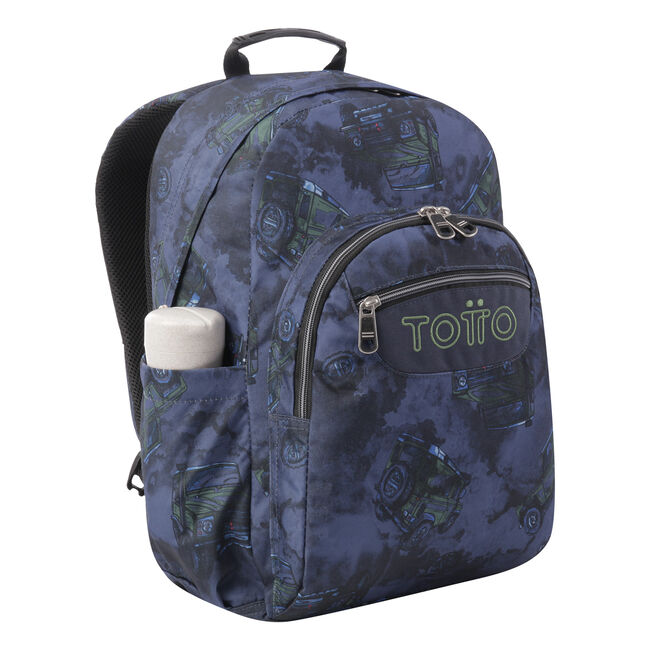 Mochila escolar adaptable a carro estampado todoterreno - Acuareles image number null