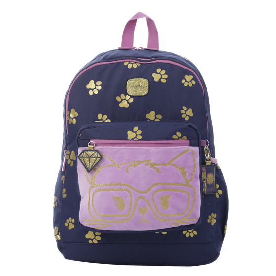 Mochila escolar huellas gato - Glony image number 1