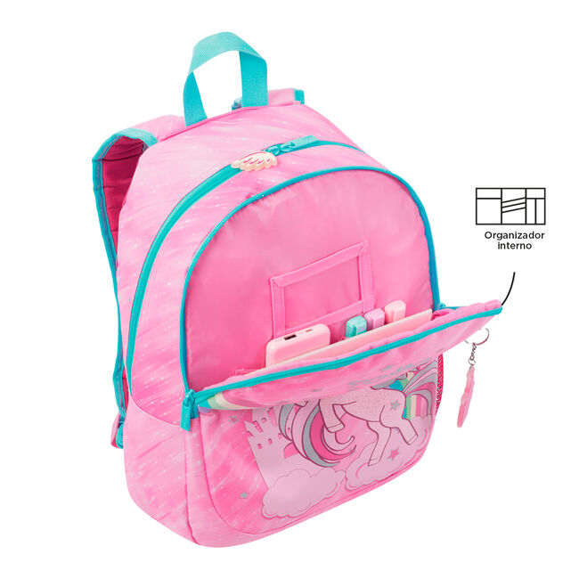 Mochila escolar mediana de fantasía y unicornio - Fantasy image number null