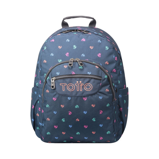 Mochila escolar adaptable a carro estampado corazones - Acuareles image number null