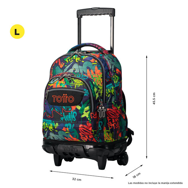 Mochila escolar con ruedas graffiti - Renglones image number null