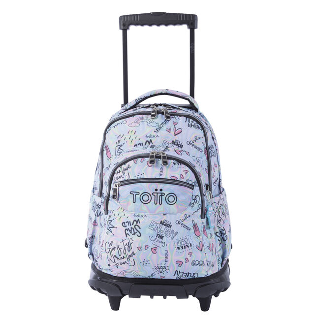 Mochila escolar ruedas rainbow party - Renglones Multicolor |