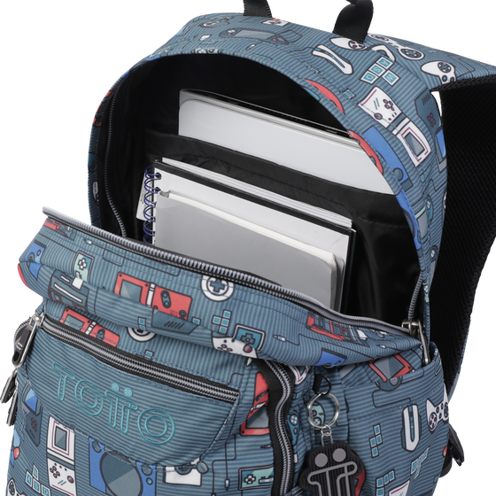 Mochila Gommas - Gris y videoconsolas image number 8