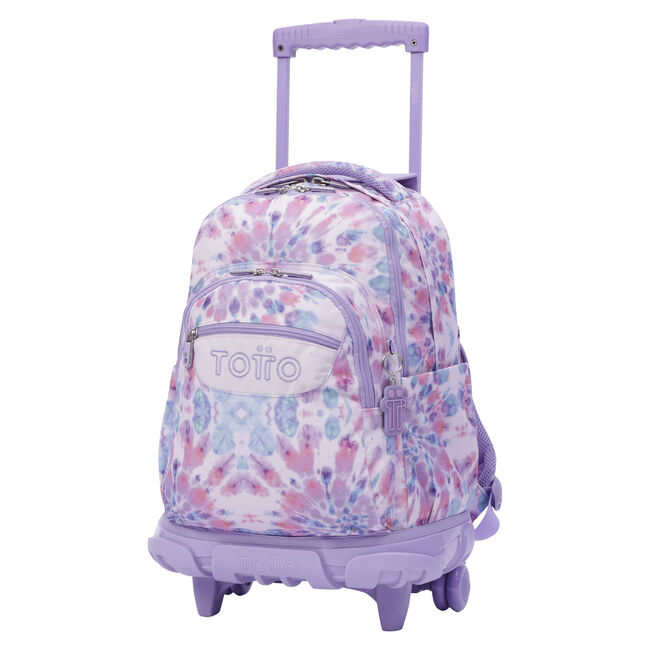 Mochila escolar con ruedas rosa tye dye - Rosa | Totto.es