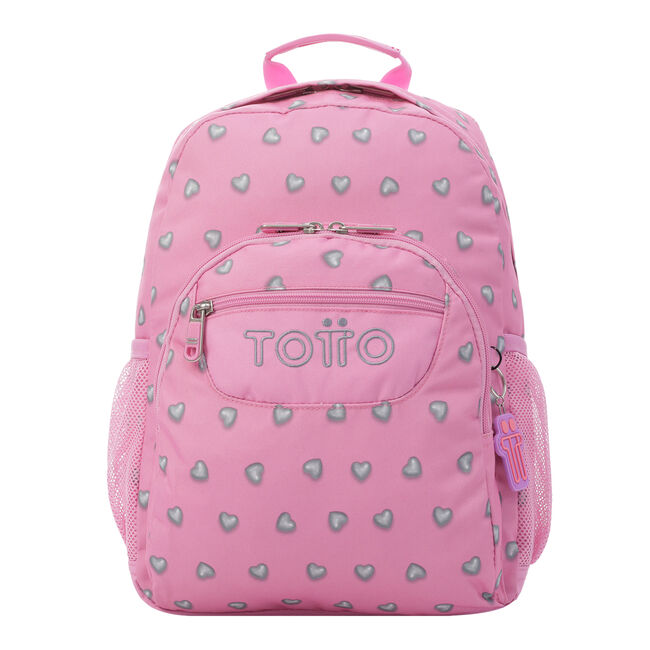 Acuerdo Plaga Hobart Mochila escolar corazones rosas- Gommas - Rosa | Totto.es