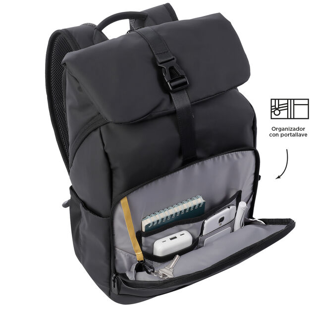 Mochila para portátil 14 color negro - Flappo image number null