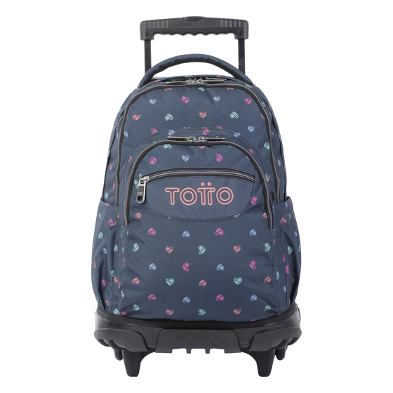 Mochila Renglones Corazones Negro Totto.es
