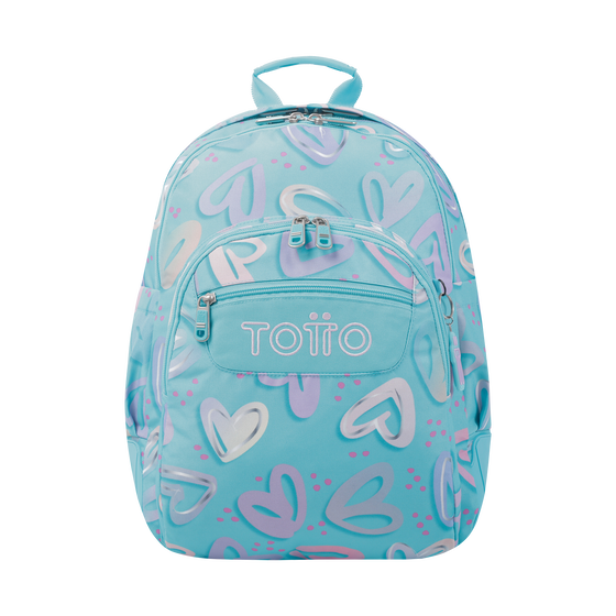 Mochila Crayoles Corazones pintados Azul Totto.es