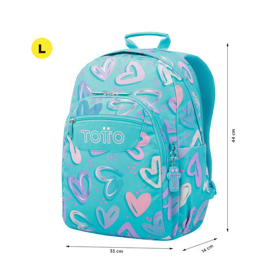 Mochila Acuareles - Corazones pintados image number 3