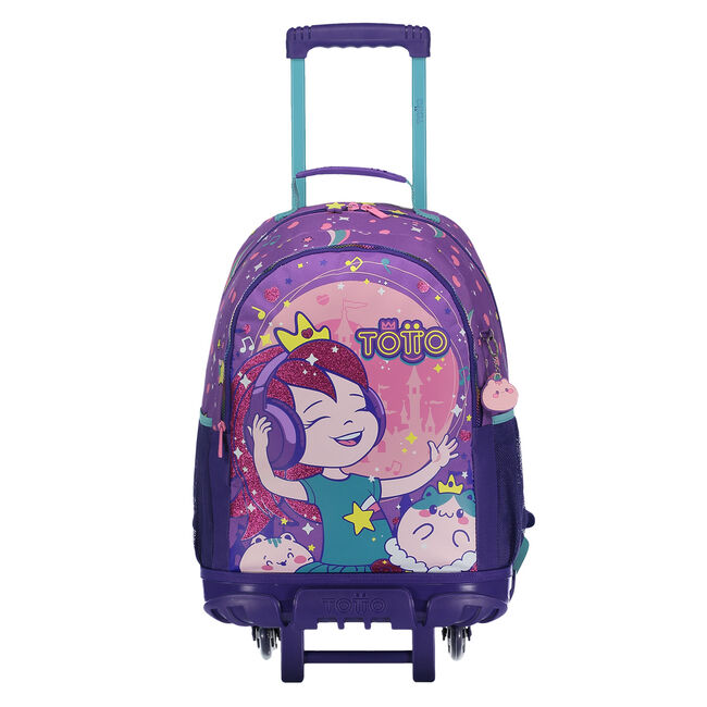 Mochila escolar grande ruedas - Lena - Morado