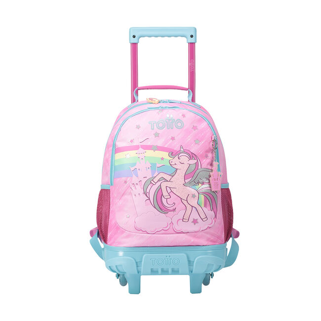 Mochila escolar con ruedas mediana de fantasía y unicornio - Fantasy image number null