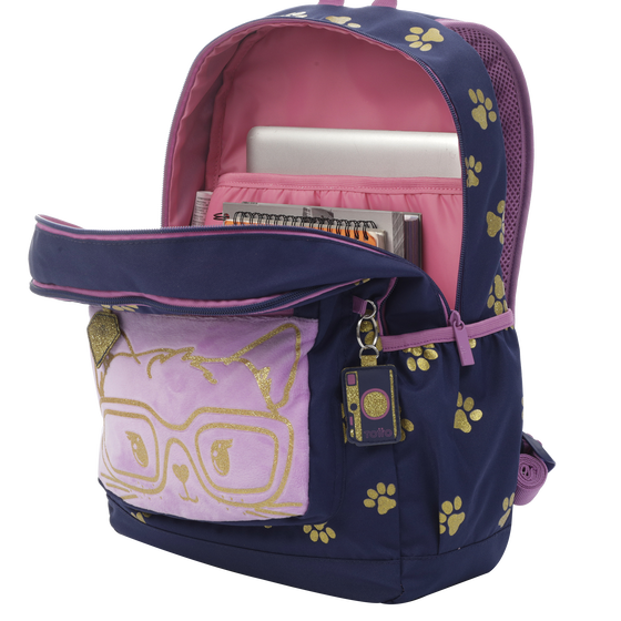 Mochila escolar huellas gato - Glony image number 6