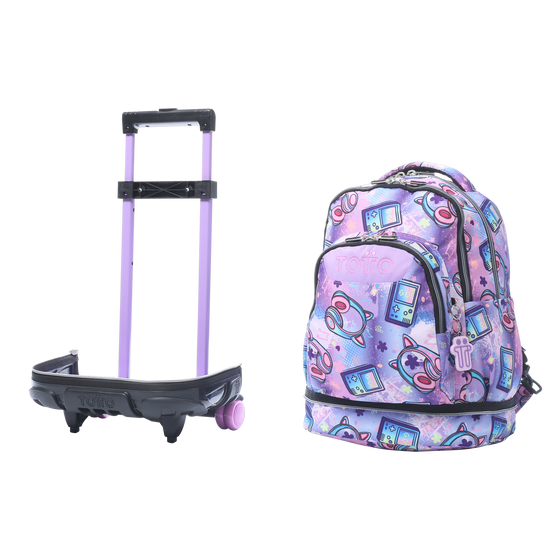 Mochila Desmontable Tiza Meowsical Morado Totto.es