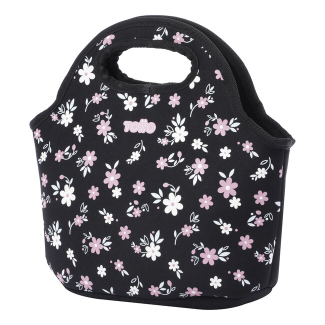 Bolsa porta-alimentos  negro y flores - Feliza image number null