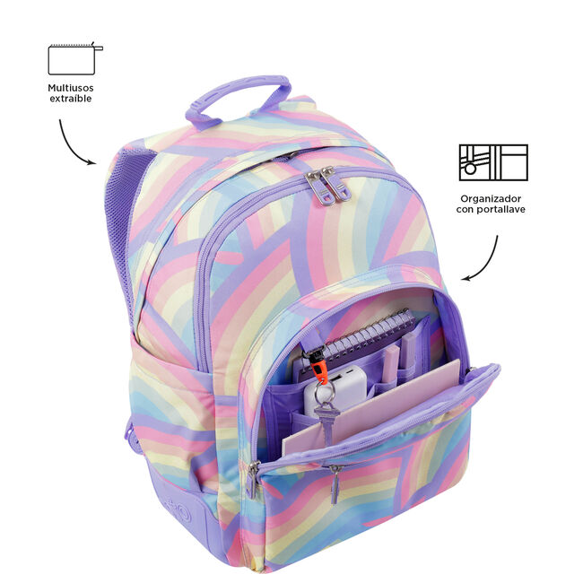 Mochila escolar arcoíris - Crayoles image number null