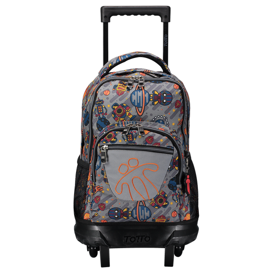 Mochila escolar pequena ruedas Resma Gris Totto.es
