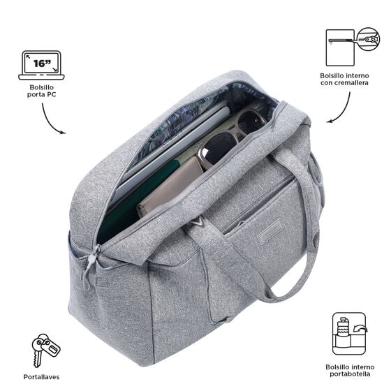 Bolso Megumi L Duffle - Gray Mix image number 4