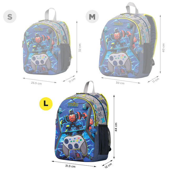 Mochila escolar grande de videojuegos - Monark image number null