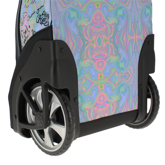Mochila escolar con ruedas Papel - Rainbow pastel image number 4