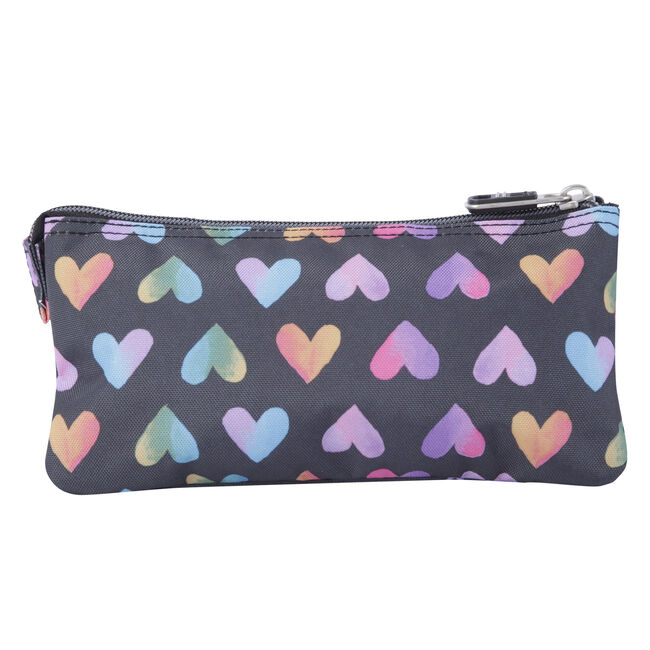 Estuche escolar tres compartimentos corazones multicolor - - | Totto.es