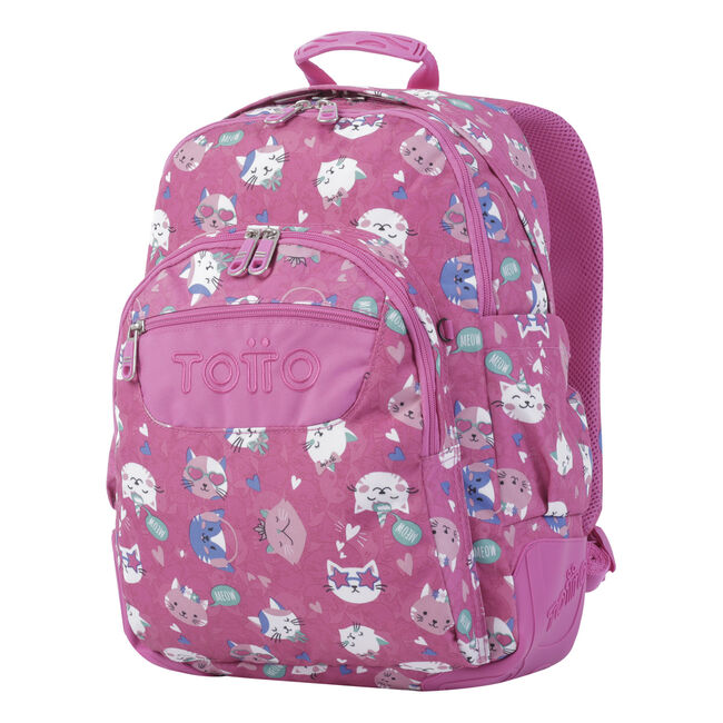 Mochila escolar rosa fiesta gatitos - Crayoles image number null