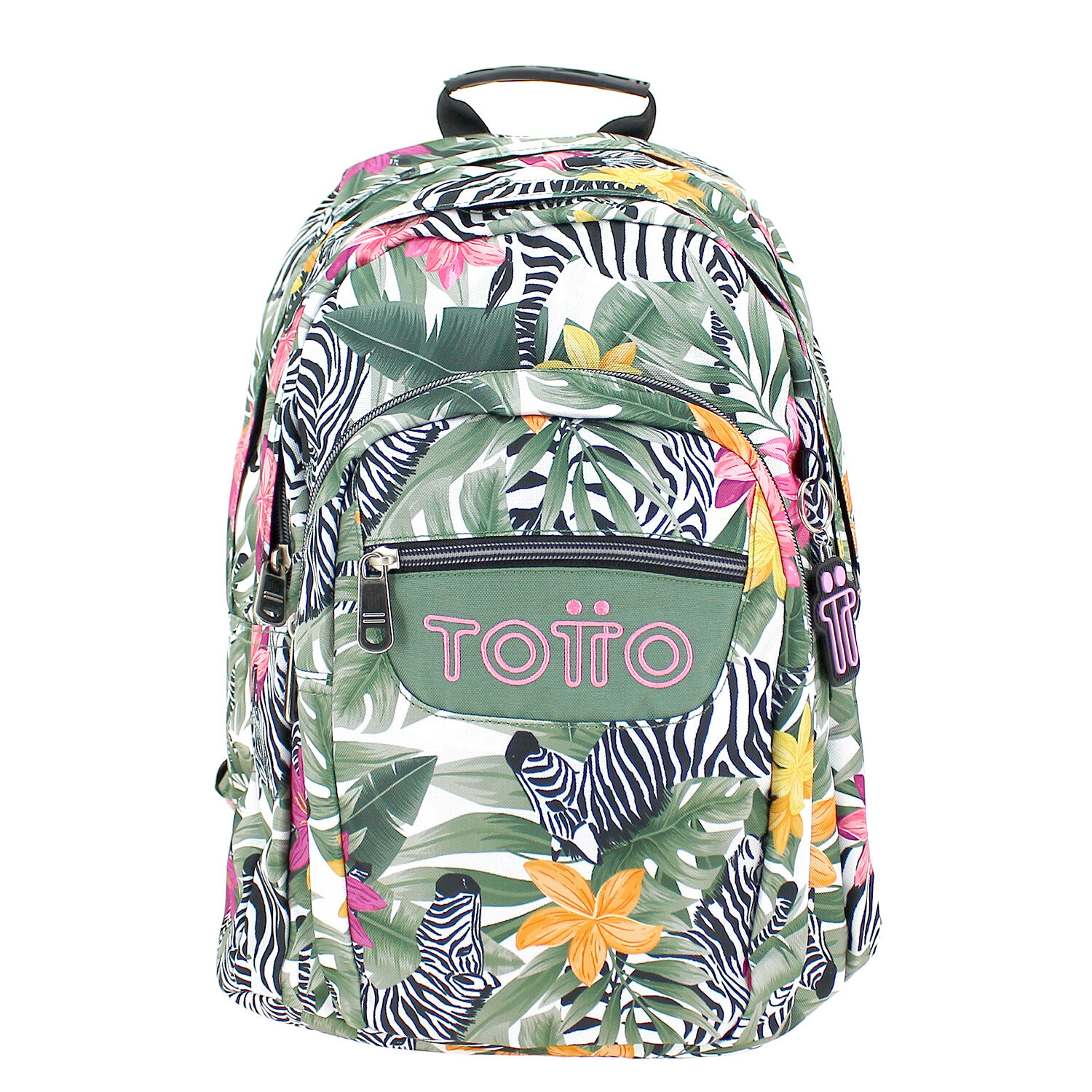 Mochila Lápiz - Tropical cebras - Verde | Totto.es