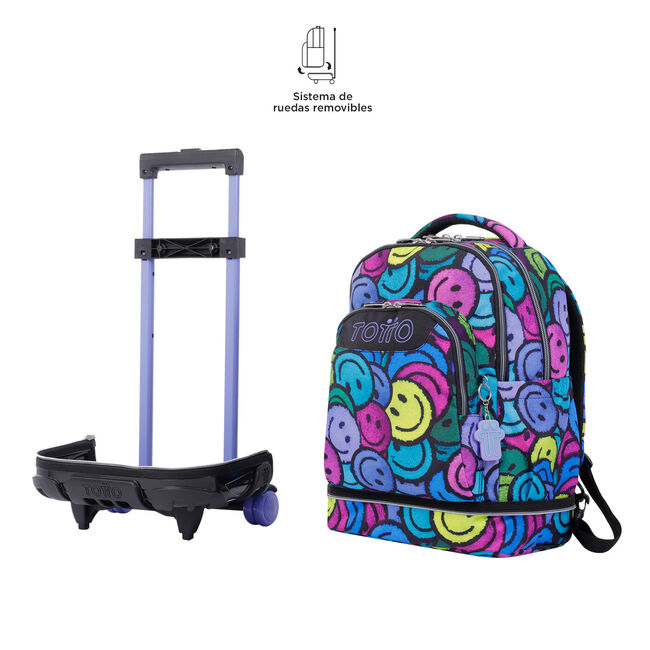 Mochila escolar ruedas desmontable emojis - Tiza image number null