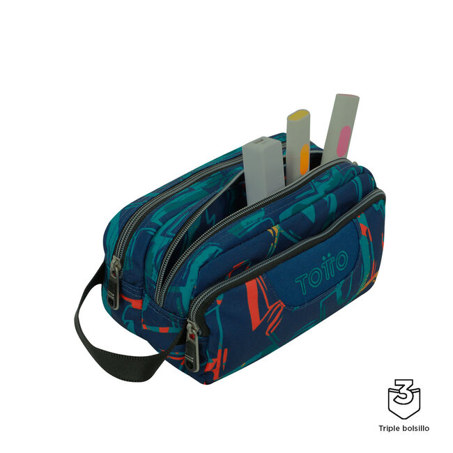 Estuche escolar tres compartimentos Shock - Agapec image number null