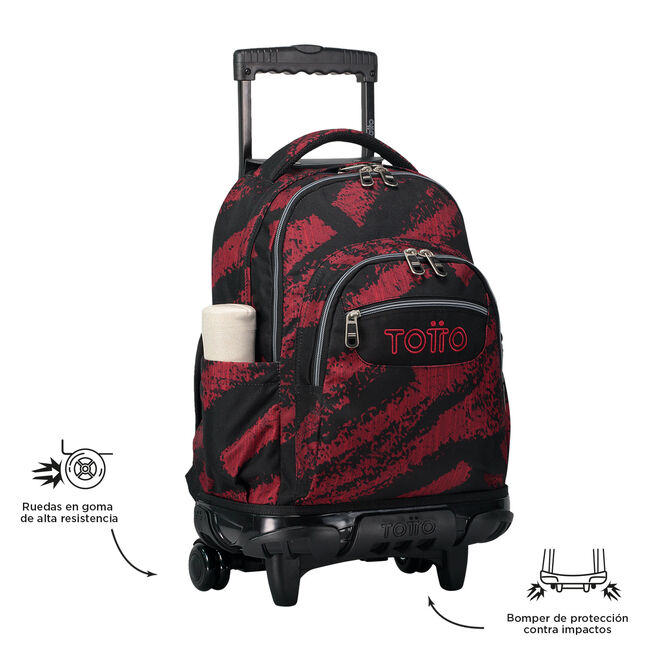 Mochila escolar con ruedas tiza roja - Renglones image number null