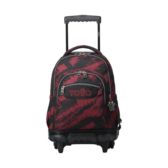 Mochila escolar con ruedas tiza roja - Renglones