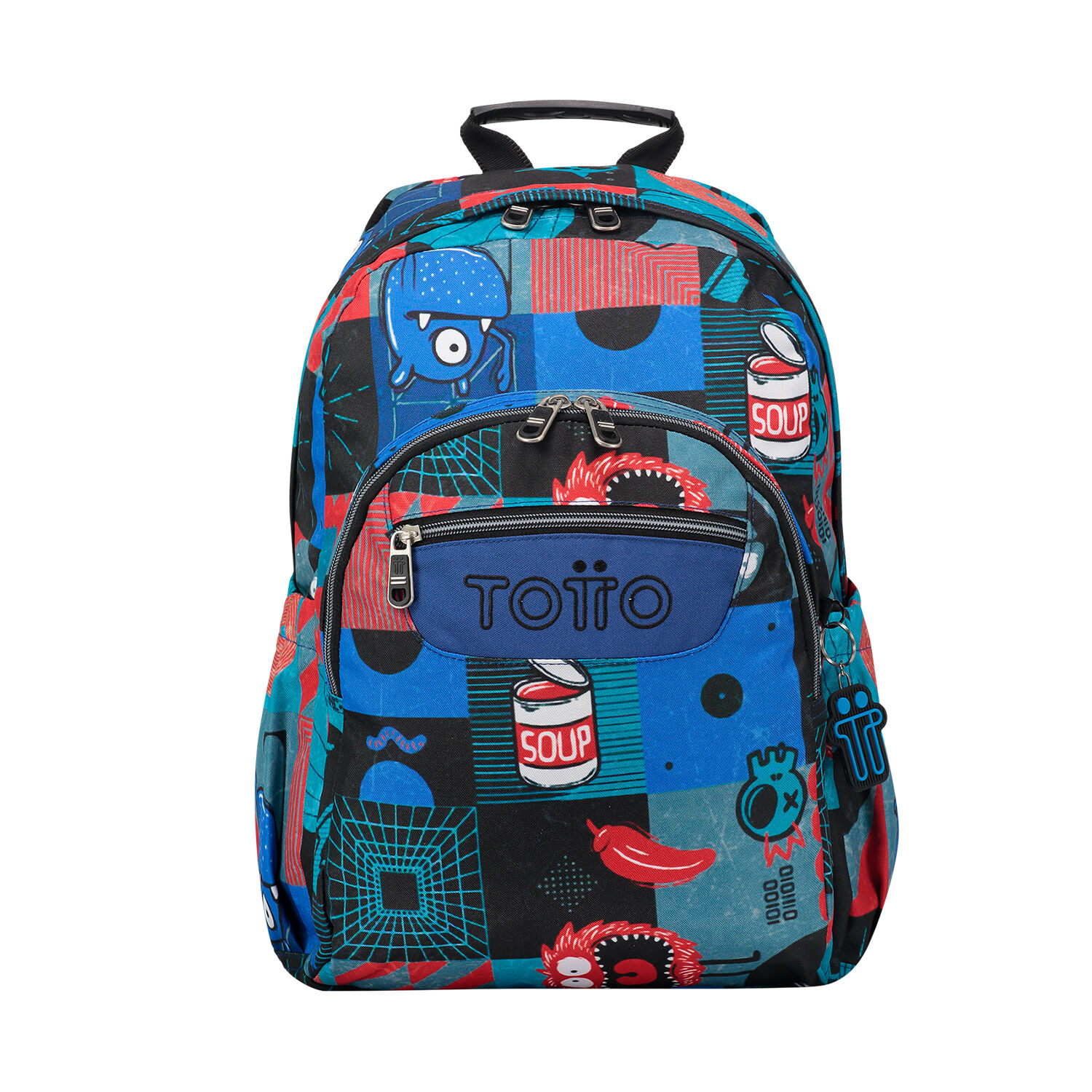 Mochila escolar adaptable a carro cyber monstruos Acuareles