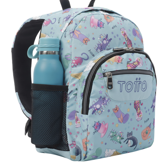 Mochila Gommas - Azul y gatitos image number 4