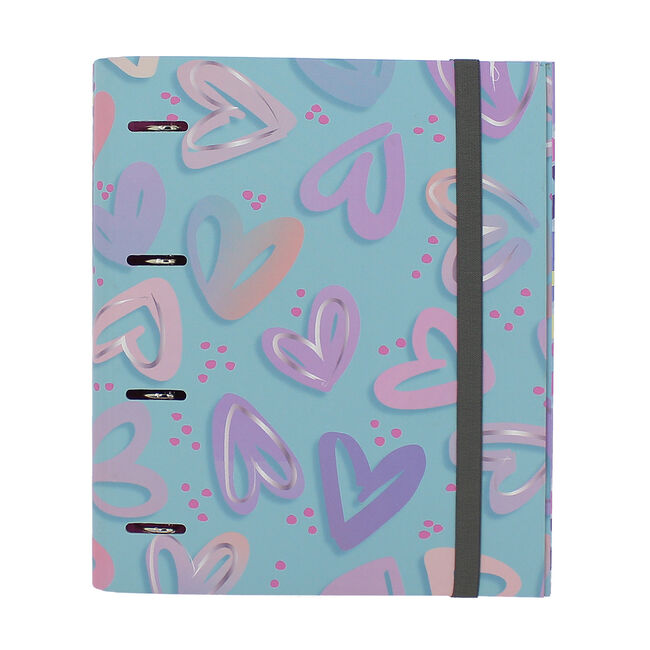 Carpeta de 4 anillas corazones pintados