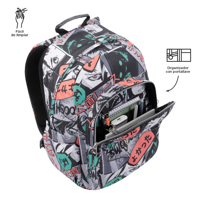 Mochila escolar adaptable a carro manga - Acuareles image number null