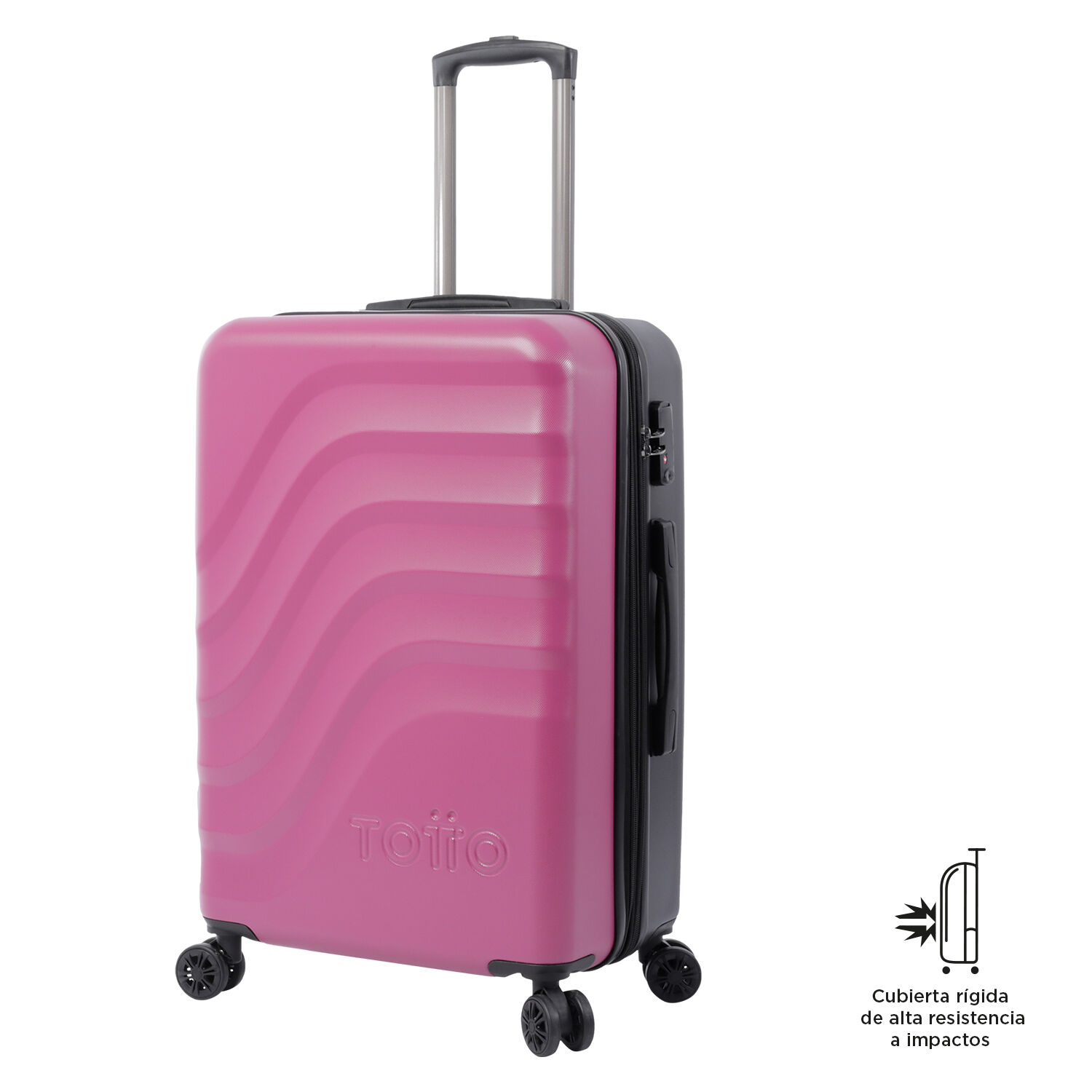 Maleta trolley mediana color rosa Bazy Rosa Totto.es
