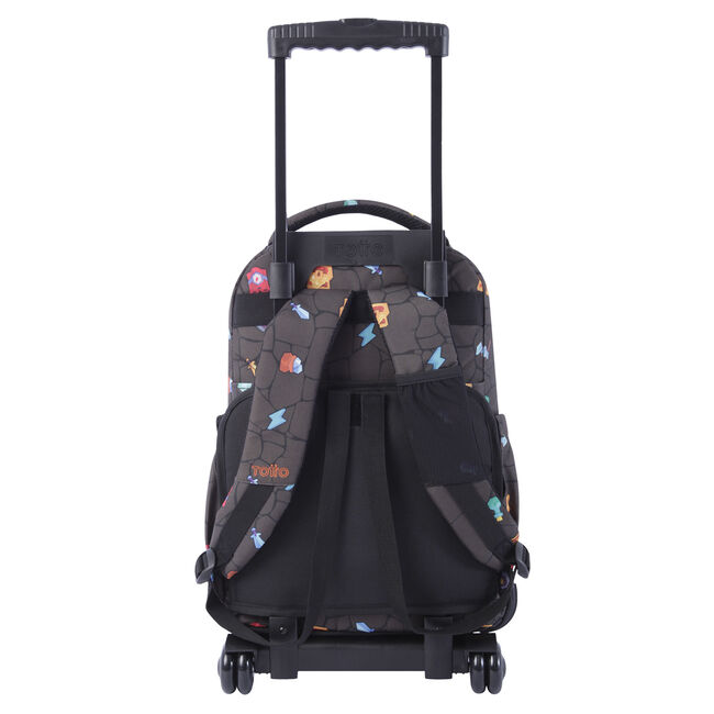 Mochila escolar con ruedas estampado videojuego - Renglones - Totto