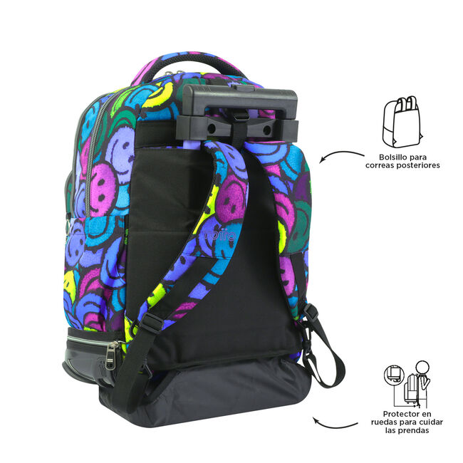 Mochila escolar ruedas desmontable emojis - Tiza image number null