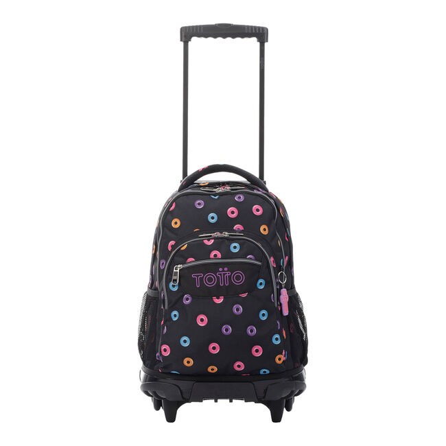 Picasso Beneficiario Detener Mochila escolar con ruedas donuts - Renglones - Negro | Totto.es