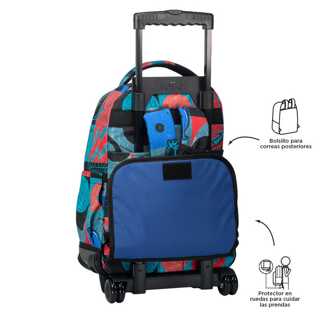 Mochila escolar con ruedas cyber monstruos - Renglones image number null