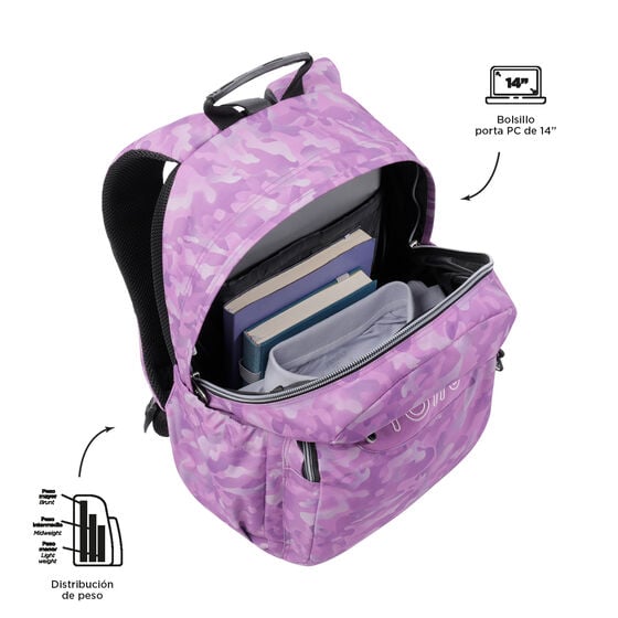 Mochila Acuareles - Camuflaje rosa image number 5
