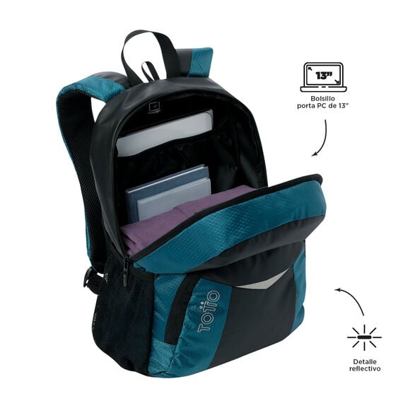 Mochila Teck 2.0 M - Negro/Azul image number 5