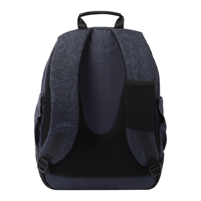 Mochila escolar azul y negro geometric - Crayoles image number null