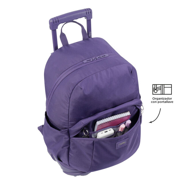 Mochila escolar con ruedas color morado - Trik L image number null