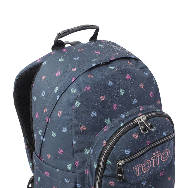 Mochila escolar adaptable a carro estampado corazones - Acuareles image number null