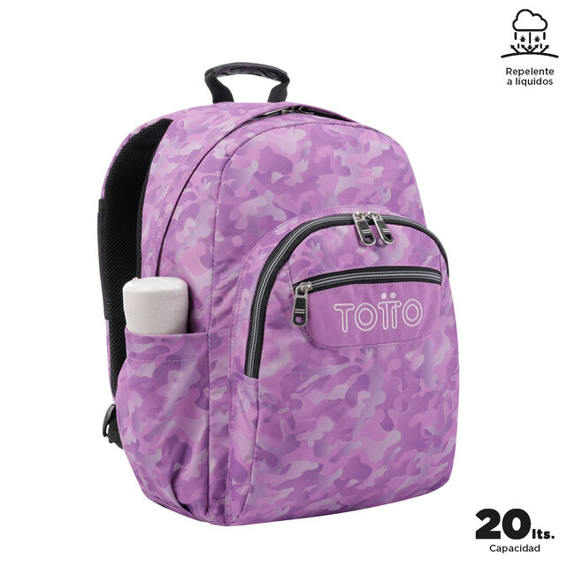 Mochila escolar camuflaje rosa - Acuarela image number null