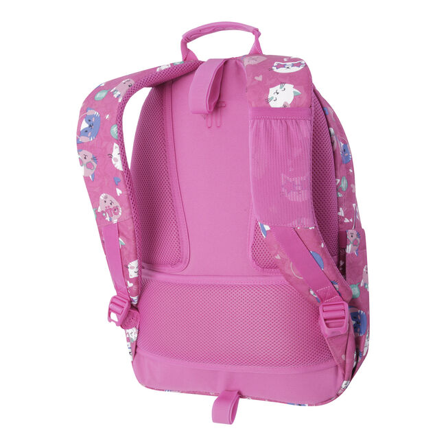 Mochila escolar adaptable a carro rosa fiesta gatitos - - | Totto.es